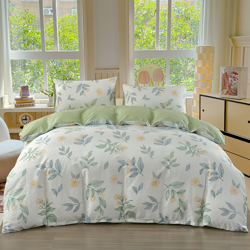 雅鹿全棉斜纹印花四件套2*2.3米（单位：床） 春枝